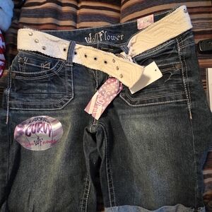 Wildflowers Women's Denim Jeans with Cream Belt